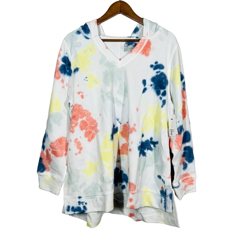 NEW! Lane Bryant Livi Activewear V Neck Sweatshirt Tie Dye - 18/20